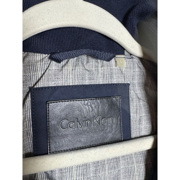 Calvin‎ Klein Men's Navy Blue Hooded Utility Jacket Size Large Cotton Blend - Picture 3 of 7